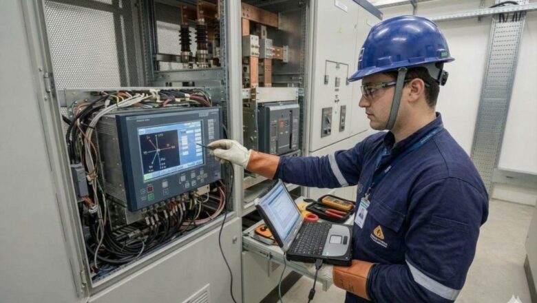 Relé de proteção em sistema elétrico industrial