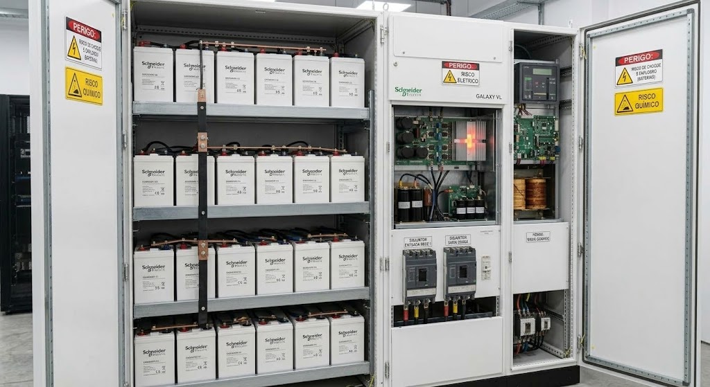 Sistema de energia ininterrupta e acumuladores